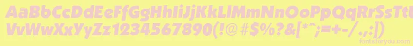 KoblenzserialHeavyItalic Font – Pink Fonts on Yellow Background