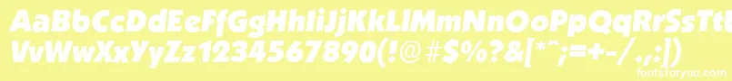 フォントKoblenzserialHeavyItalic – 黄色い背景に白い文字