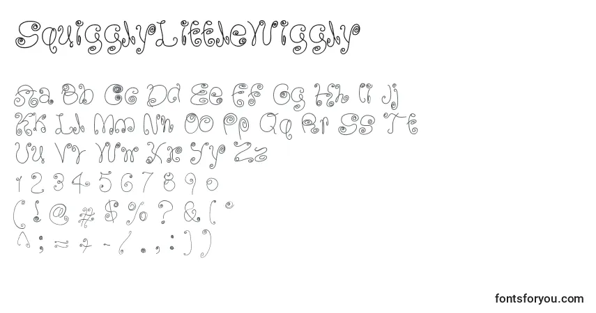 SquigglyLittleWiggly-fontti – aakkoset, numerot, erikoismerkit