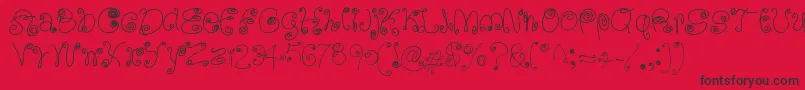 SquigglyLittleWiggly Font – Black Fonts on Red Background