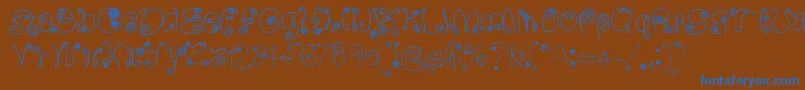 More about SquigglyLittleWiggly Font SquigglyLittleWiggly Font – Blue Fonts on Brown Background
