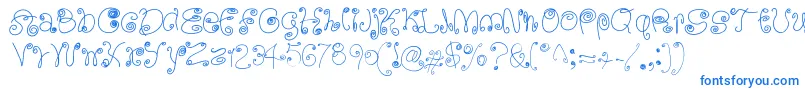 SquigglyLittleWiggly Font – Blue Fonts on White Background