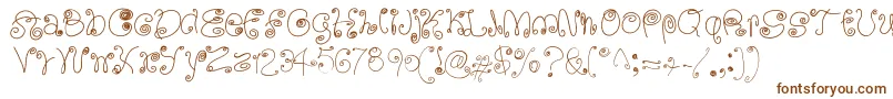 SquigglyLittleWiggly Font – Brown Fonts on White Background