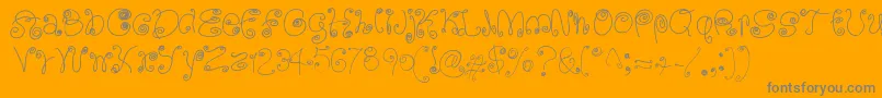 SquigglyLittleWiggly Font – Gray Fonts on Orange Background