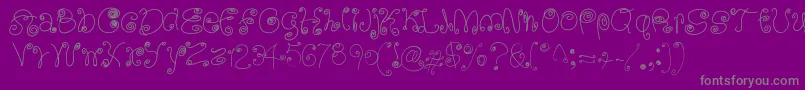 SquigglyLittleWiggly Font – Gray Fonts on Purple Background