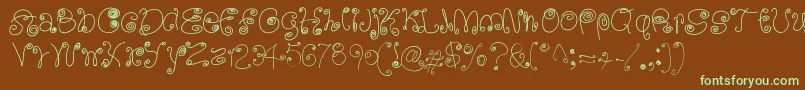 SquigglyLittleWiggly Font – Green Fonts on Brown Background