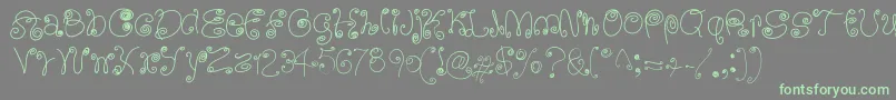 Fonte SquigglyLittleWiggly – fontes verdes em um fundo cinza