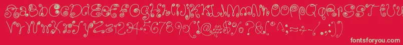 SquigglyLittleWiggly Font – Green Fonts on Red Background