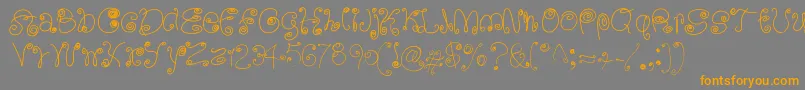 SquigglyLittleWiggly Font – Orange Fonts on Gray Background