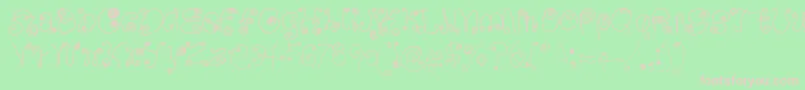 SquigglyLittleWiggly-Schriftart – Rosa Schriften auf grünem Hintergrund