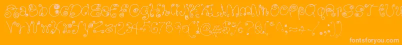 SquigglyLittleWiggly Font – Pink Fonts on Orange Background