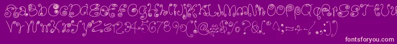 SquigglyLittleWiggly Font – Pink Fonts on Purple Background