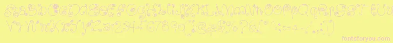 SquigglyLittleWiggly Font – Pink Fonts on Yellow Background