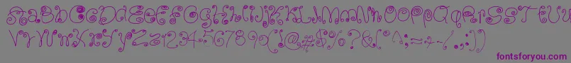 SquigglyLittleWiggly-Schriftart – Violette Schriften auf grauem Hintergrund