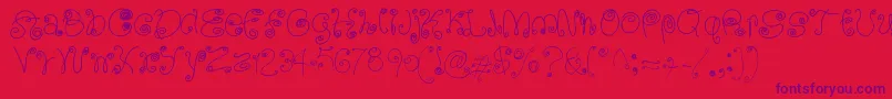 Fonte SquigglyLittleWiggly – fontes roxas em um fundo vermelho