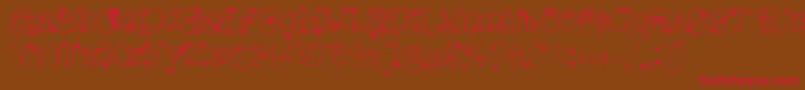 SquigglyLittleWiggly Font – Red Fonts on Brown Background