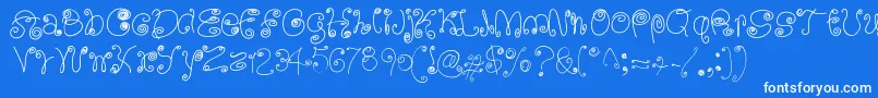 SquigglyLittleWiggly Font – White Fonts on Blue Background