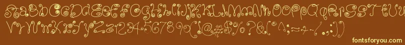 SquigglyLittleWiggly Font – Yellow Fonts on Brown Background