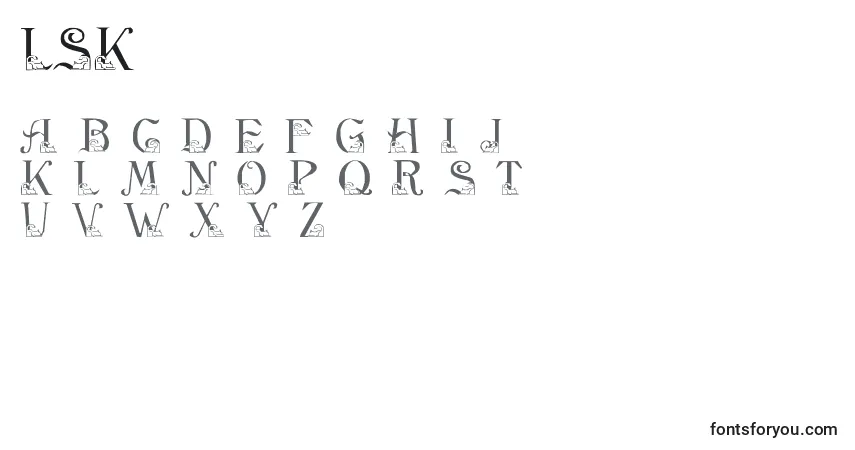 Czcionka LmsStalkingKitten – alfabet, cyfry, specjalne znaki