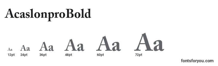 AcaslonproBold Font Sizes