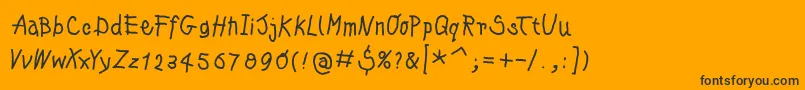 Kleinskrempeltypes Font – Black Fonts on Orange Background