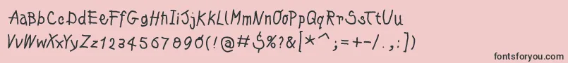 フォントKleinskrempeltypes – ピンクの背景に黒い文字