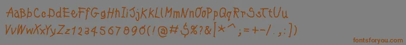 Kleinskrempeltypes Font – Brown Fonts on Gray Background
