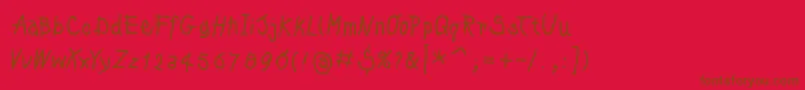 More about Kleinskrempeltypes Font Kleinskrempeltypes Font – Brown Fonts on Red Background