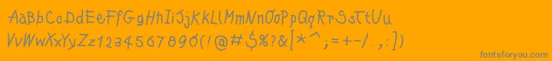 Kleinskrempeltypes Font – Gray Fonts on Orange Background