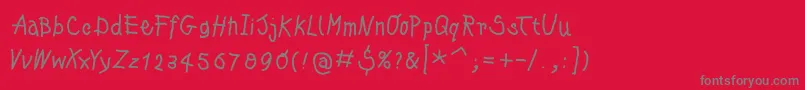 Kleinskrempeltypes Font – Gray Fonts on Red Background