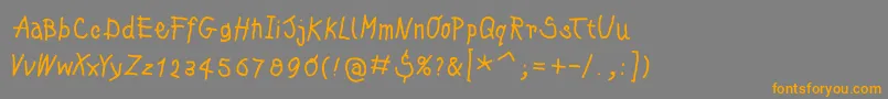 Kleinskrempeltypes Font – Orange Fonts on Gray Background