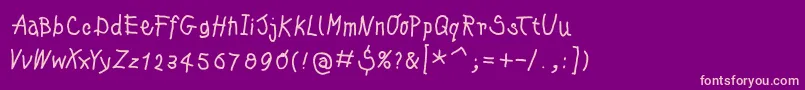 Kleinskrempeltypes Font – Pink Fonts on Purple Background
