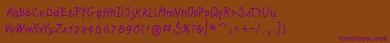Kleinskrempeltypes Font – Purple Fonts on Brown Background
