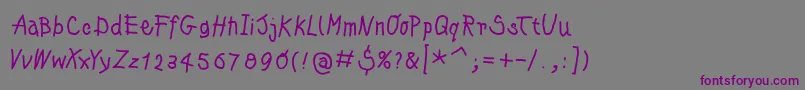 Kleinskrempeltypes Font – Purple Fonts on Gray Background