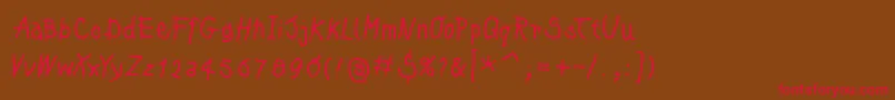 Kleinskrempeltypes Font – Red Fonts on Brown Background