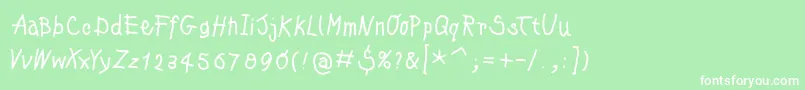 Kleinskrempeltypes Font – White Fonts on Green Background