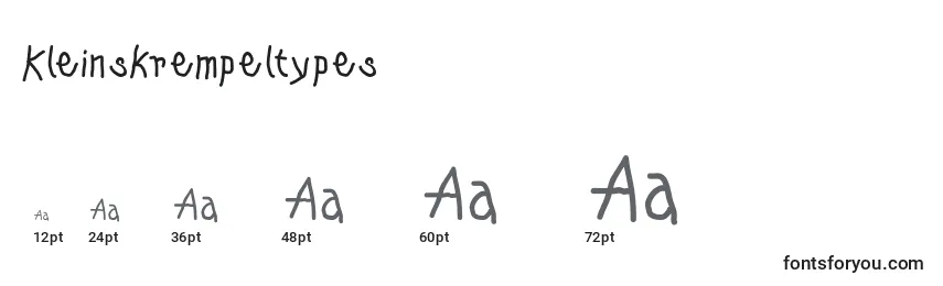 Kleinskrempeltypes Font Sizes