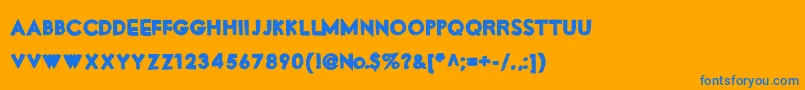 MotorOil Font – Blue Fonts on Orange Background