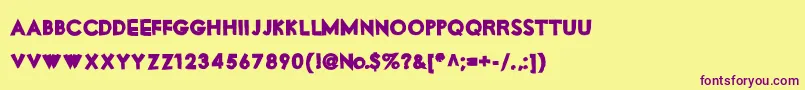 MotorOil Font – Purple Fonts on Yellow Background