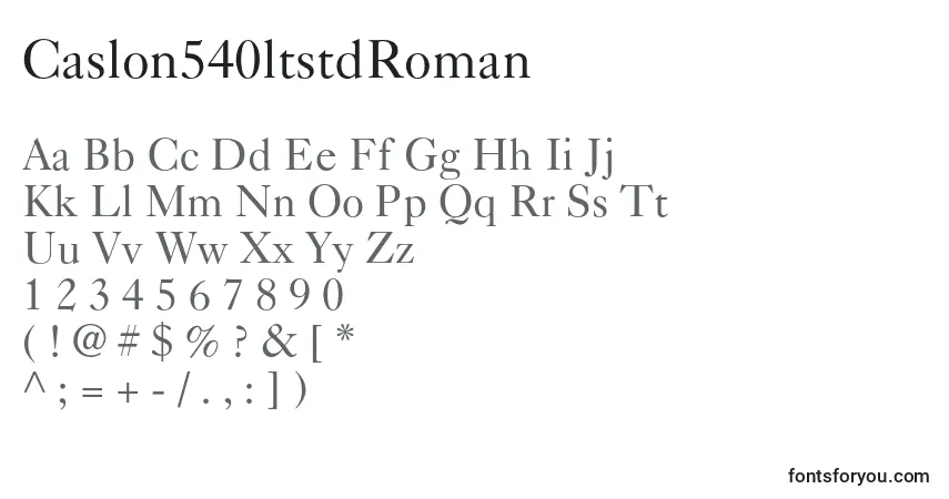 A fonte Caslon540ltstdRoman – alfabeto, números, caracteres especiais