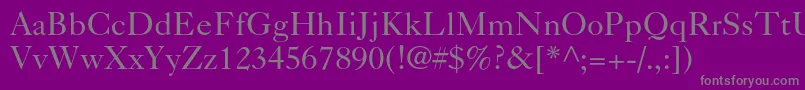 フォントCaslon540ltstdRoman – 紫の背景に灰色の文字