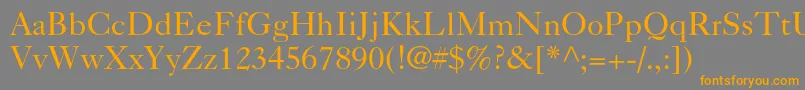 Saiba mais sobre a fonte Caslon540ltstdRoman Fonte Caslon540ltstdRoman – fontes laranjas em um fundo cinza