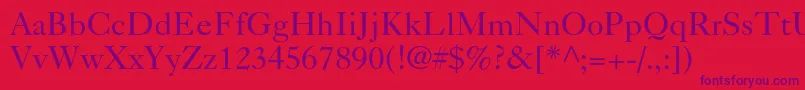 Caslon540ltstdRoman Font – Purple Fonts on Red Background