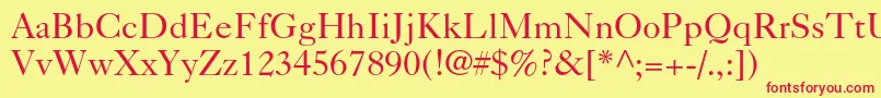Caslon540ltstdRoman Font – Red Fonts on Yellow Background