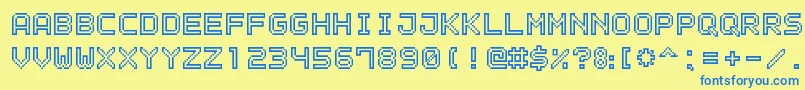 OutlinePixel7 Font – Blue Fonts on Yellow Background