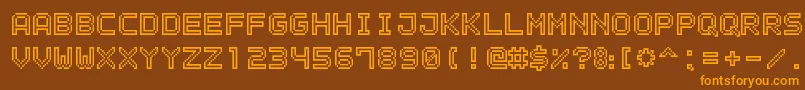 OutlinePixel7 Font – Orange Fonts on Brown Background