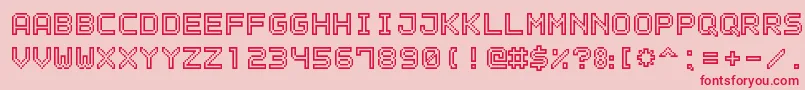 フォントOutlinePixel7 – ピンクの背景に赤い文字