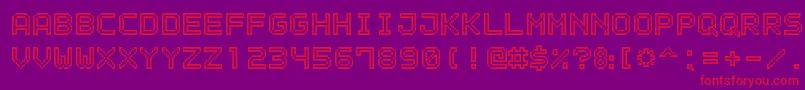 OutlinePixel7 Font – Red Fonts on Purple Background