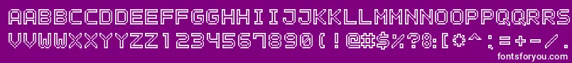 Czcionka OutlinePixel7 – białe czcionki na fioletowym tle