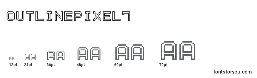 Größen der Schriftart OutlinePixel7